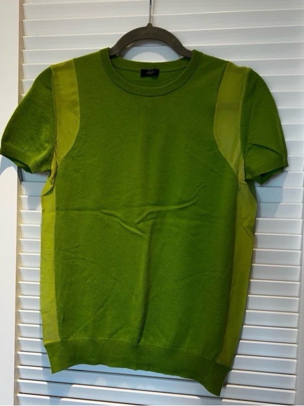 Joseph 100% Cashmere Silk-Trim Short Sleeve Top